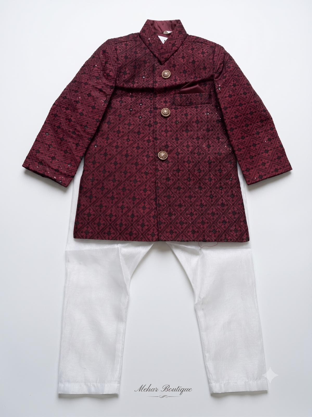 Boys Maroon Sherwani