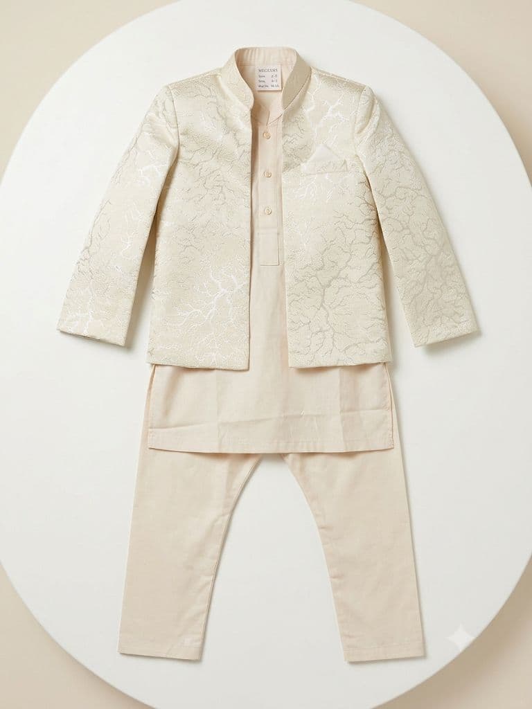 Boys Off-White Prince Coat 3pc Set